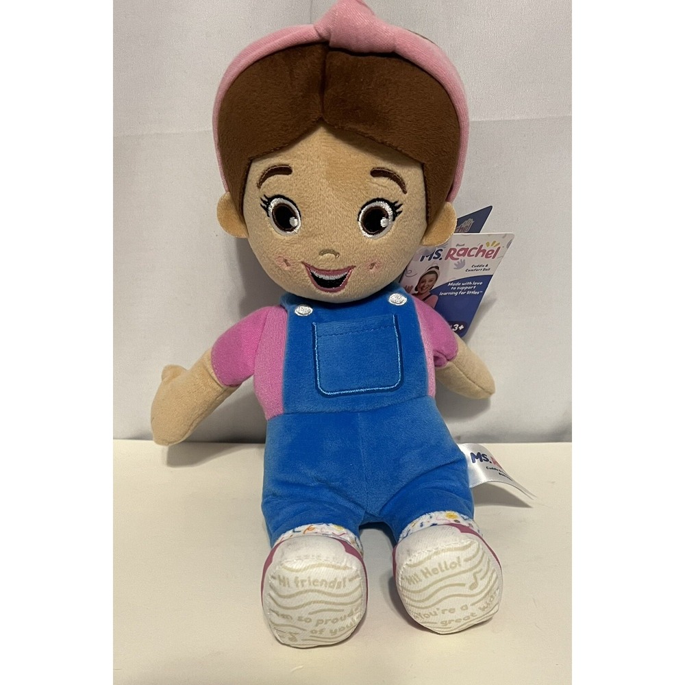 NEW - Ms. Rachel Official Cuddle & Comfort Plush Doll 11" Miss Blue Overalls
